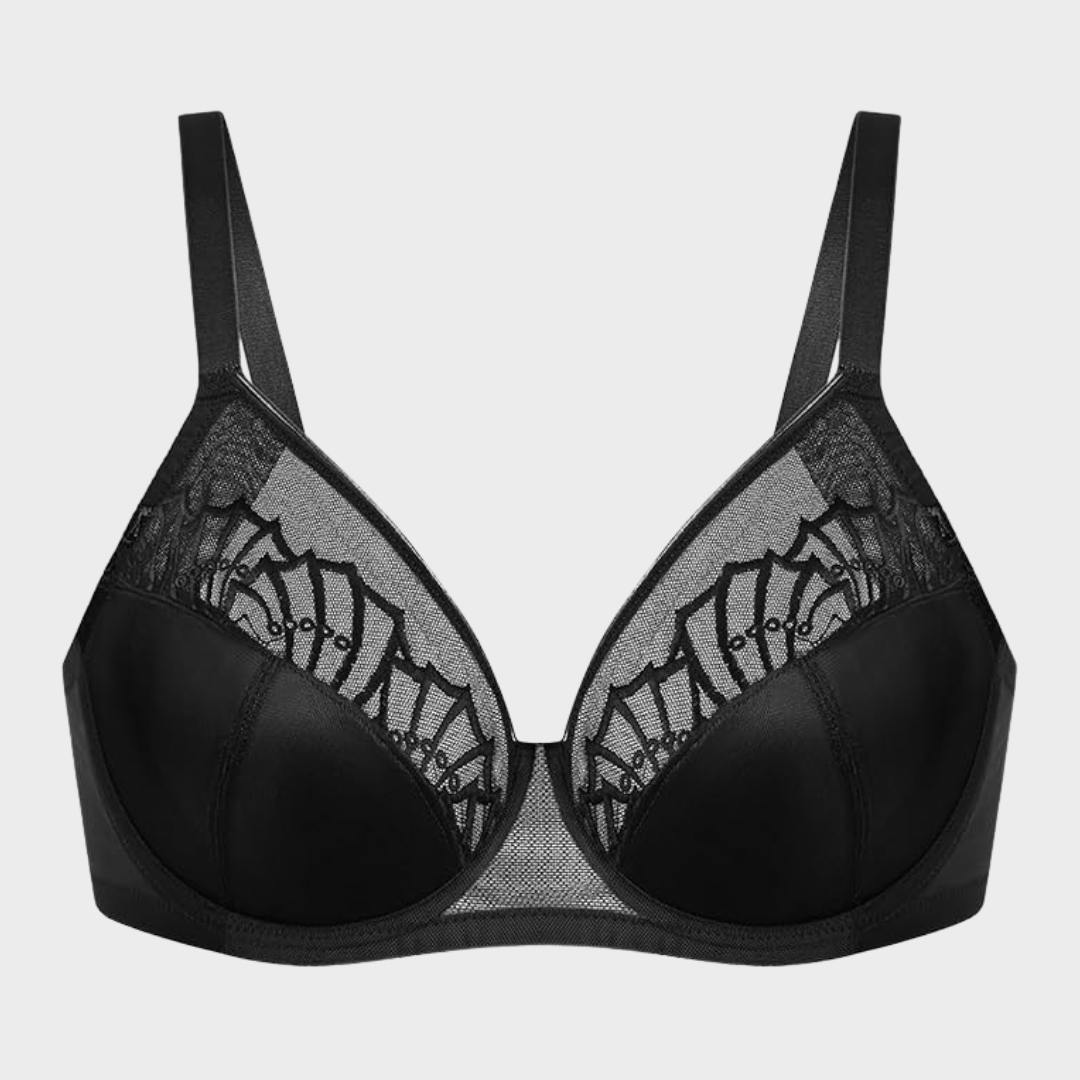 Plus-Size Pearl Shimmer Lace Minimizer Bra
